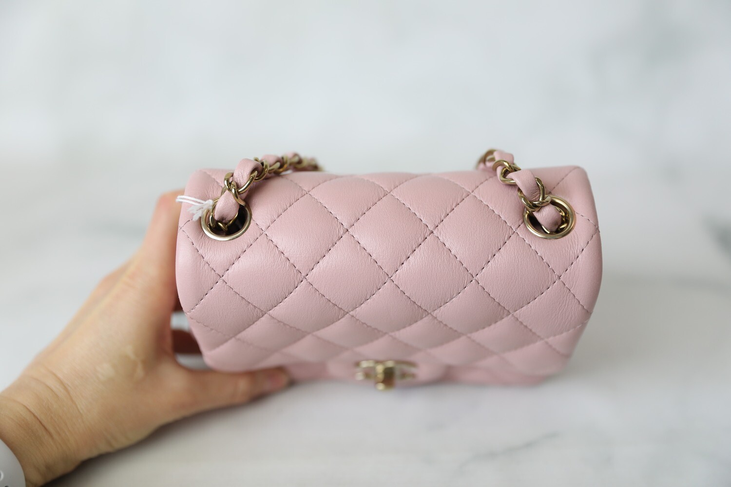 **超レア**【CHANEL】 ミニ クラシック ハンドバッグ スクエア Vintage Chanel Mini Square Flap Bag Black Canvas Gold Hardware