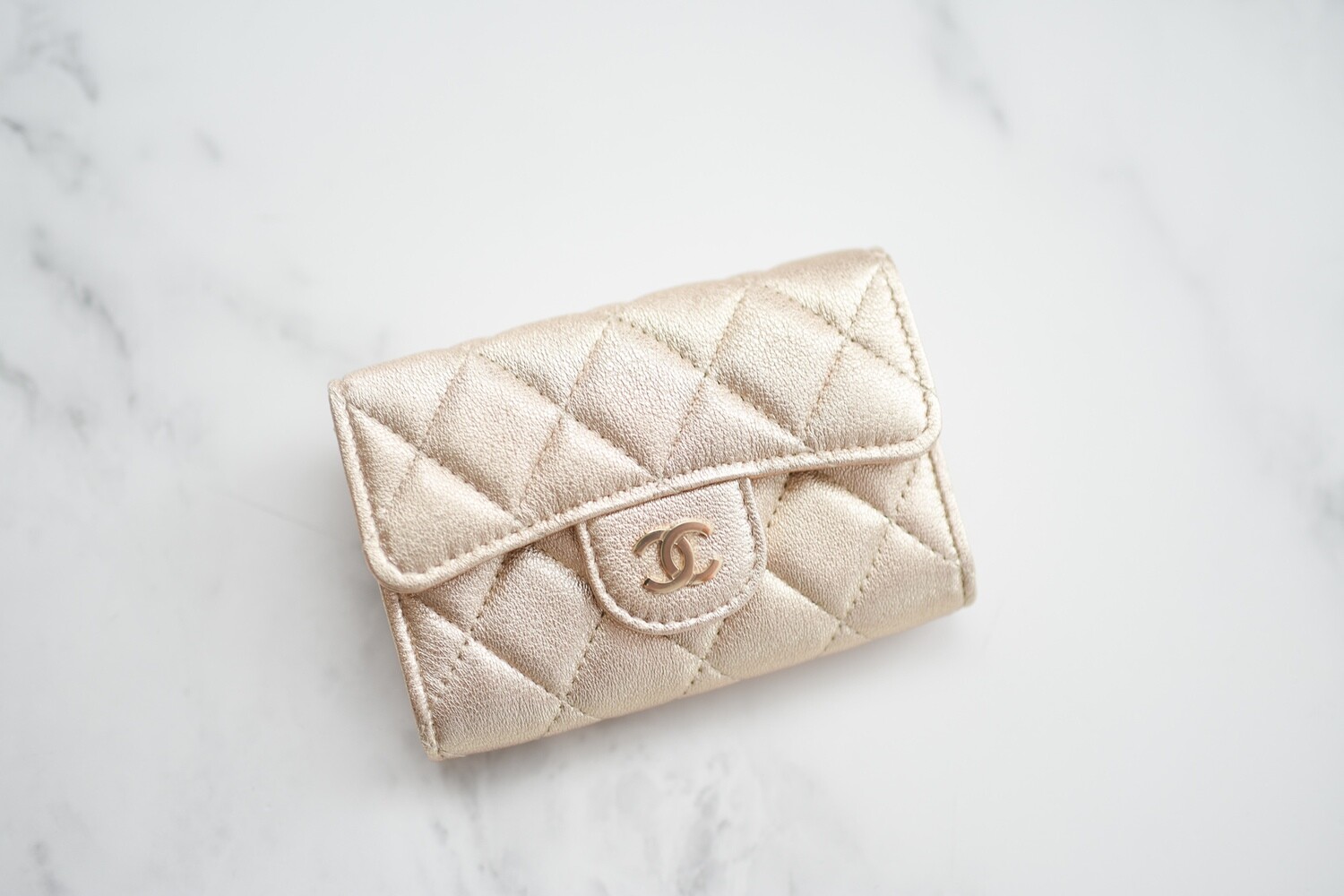 Chanel Classic Snap Card Holder in Iridescent Grey Leather and SHW – Brands  Lover