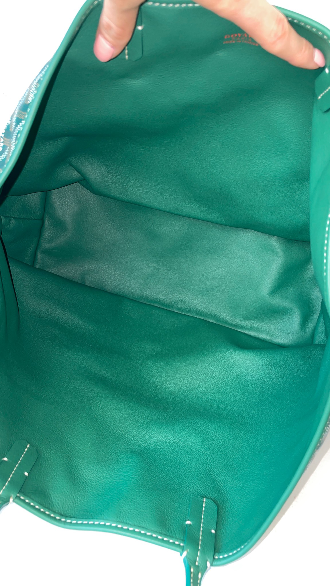 Goyard Anjou Tote PM Green in Calfskin/Canvas with Palladium-tone - US