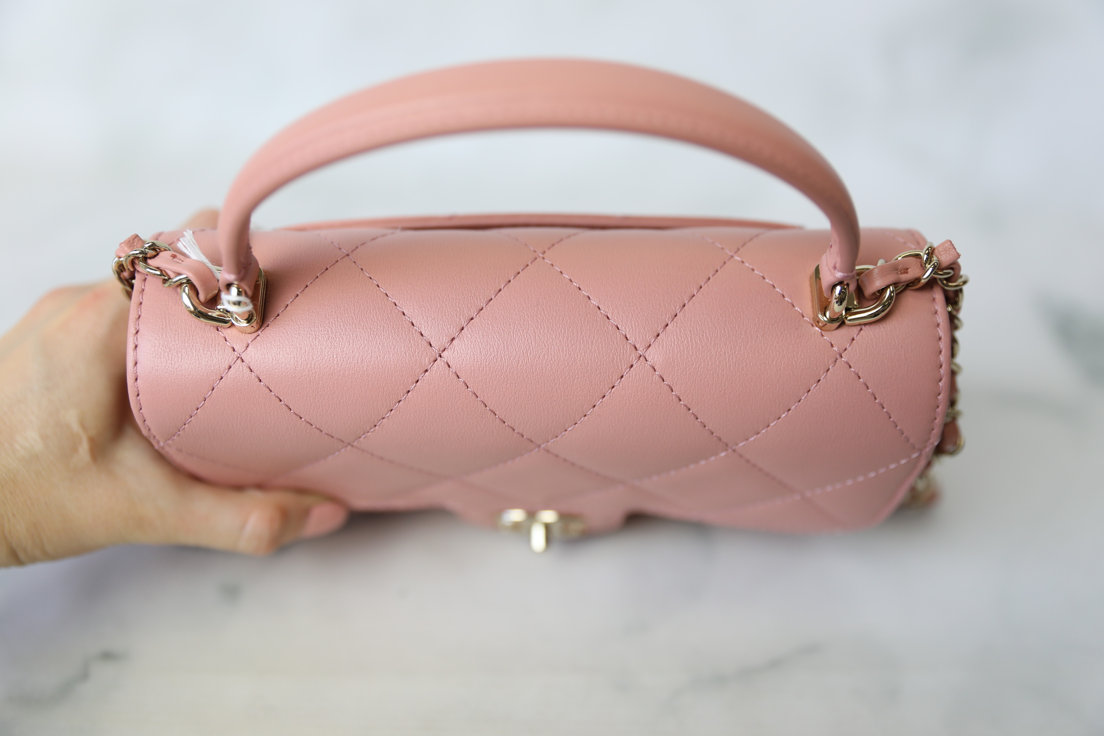 Chanel Coco Lady Top Handle Flap Small, Pink Calfskin with Gold