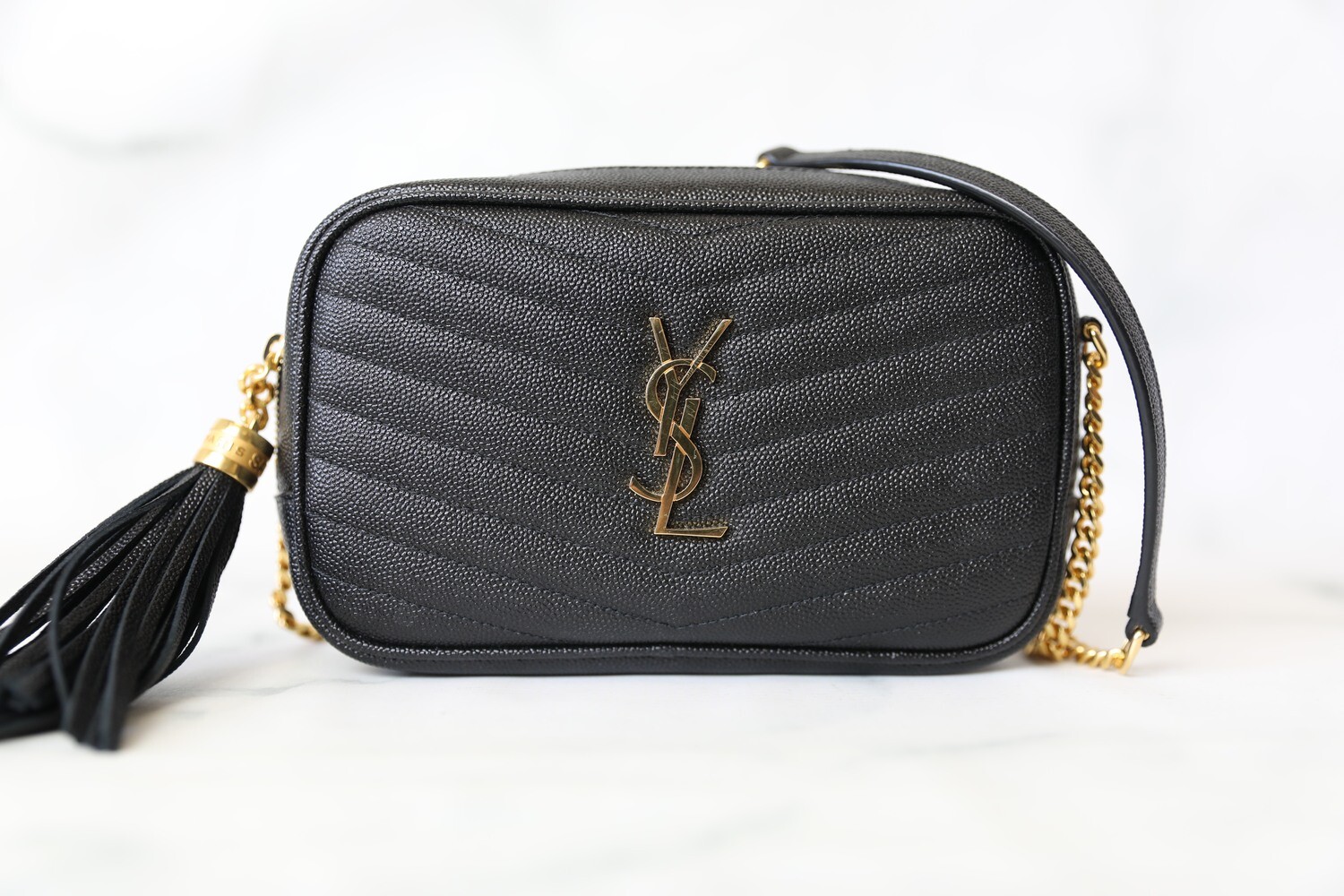 Saint Laurent Loulou Camera Bag Mini, Black Pebbled Leather With Gold  Hardware, Preowned In Dustbag WA001 - Julia Rose Boston