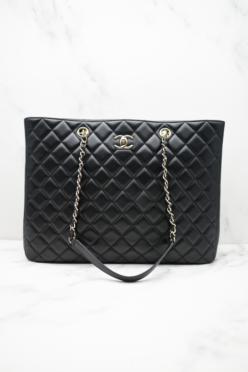 Chanel Timeless Tote, Black Lambskin with Gold Hardware, Preowned