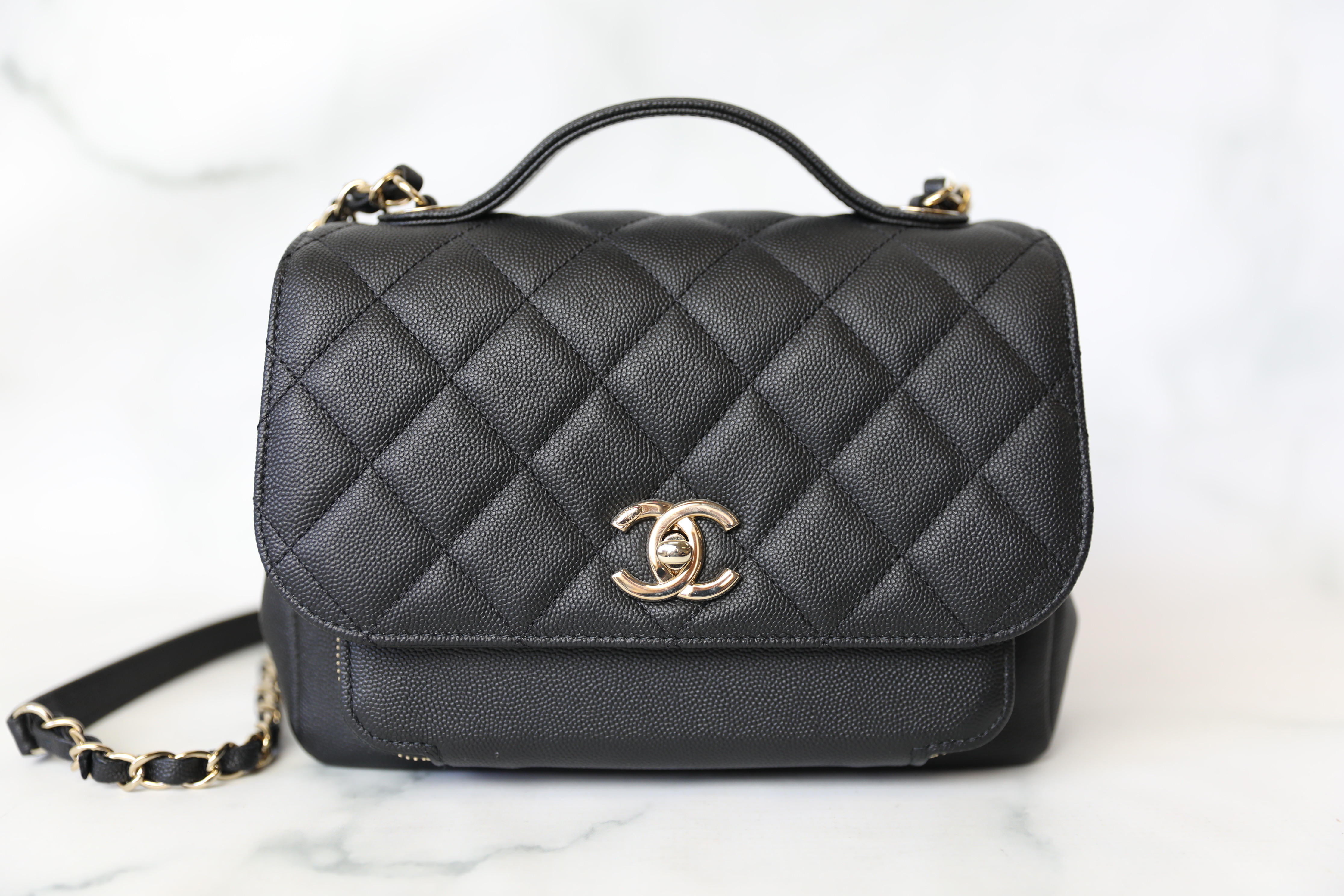 CHANEL Caviar Quilted Business Affinity Backpack Light Blue, FASHIONPHILE