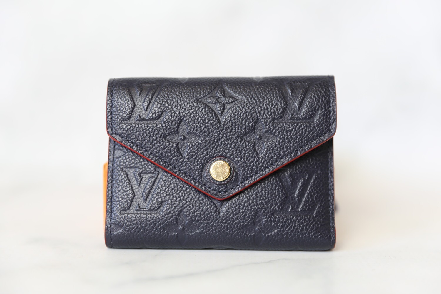 Louis Vuitton Victorine Wallet Monogram Empreinte Marine Rouge in Grained  Leather with Gold-tone - US