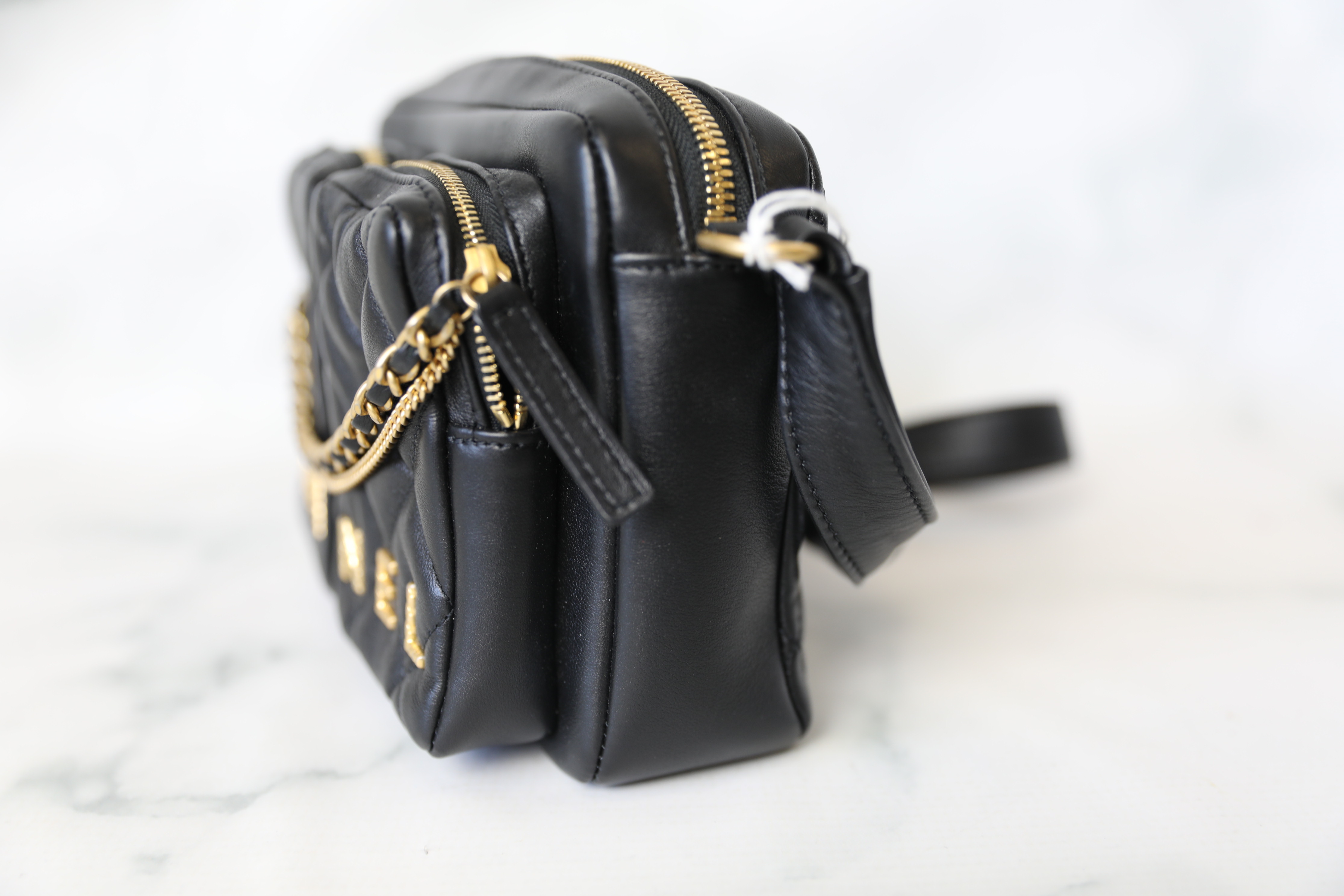 Chanel Camera Bag Small, Black Calfskin with Gold Hardware