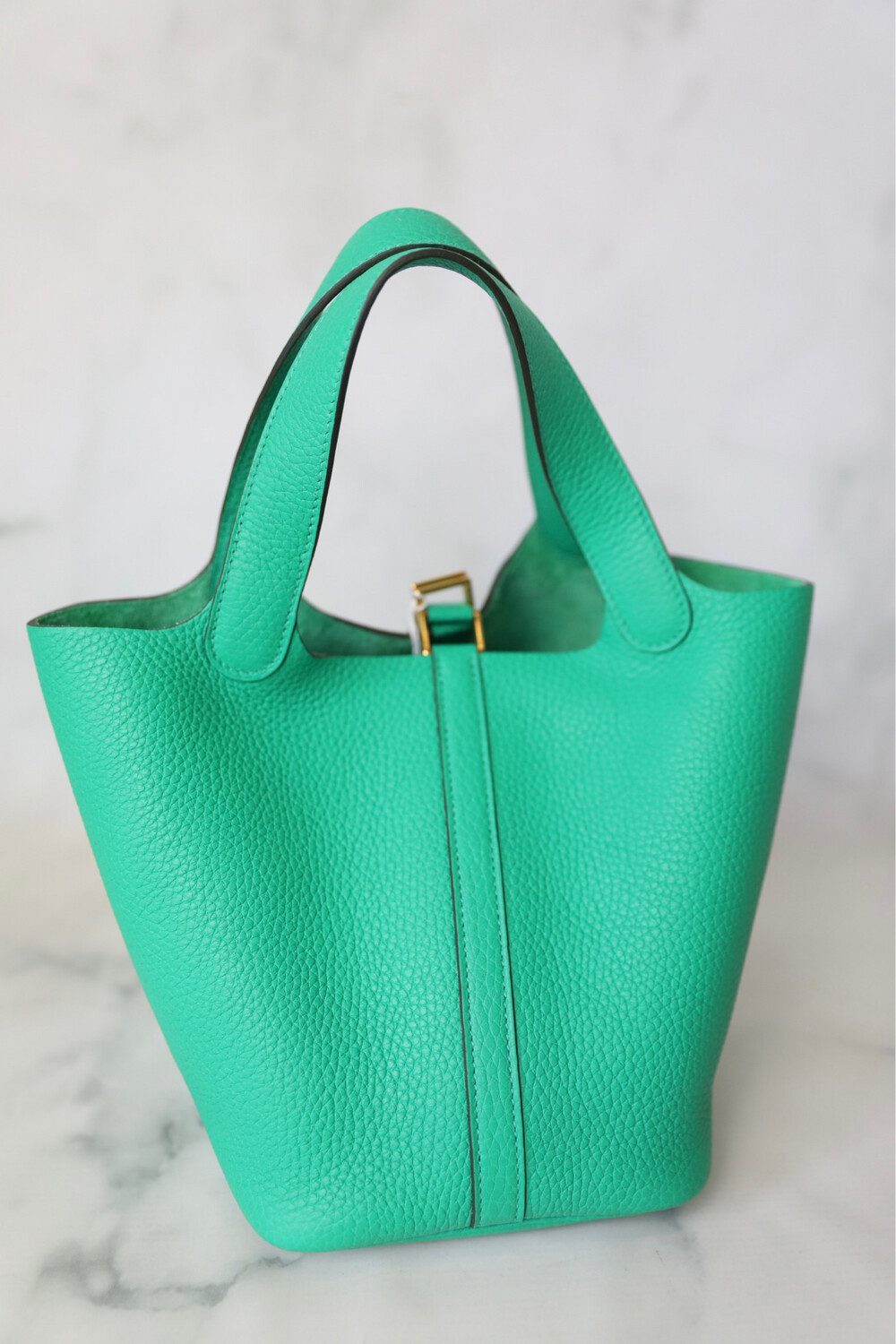Hermes Picotin 18, Menthe Green with Gold Hardware, New in Box WA001