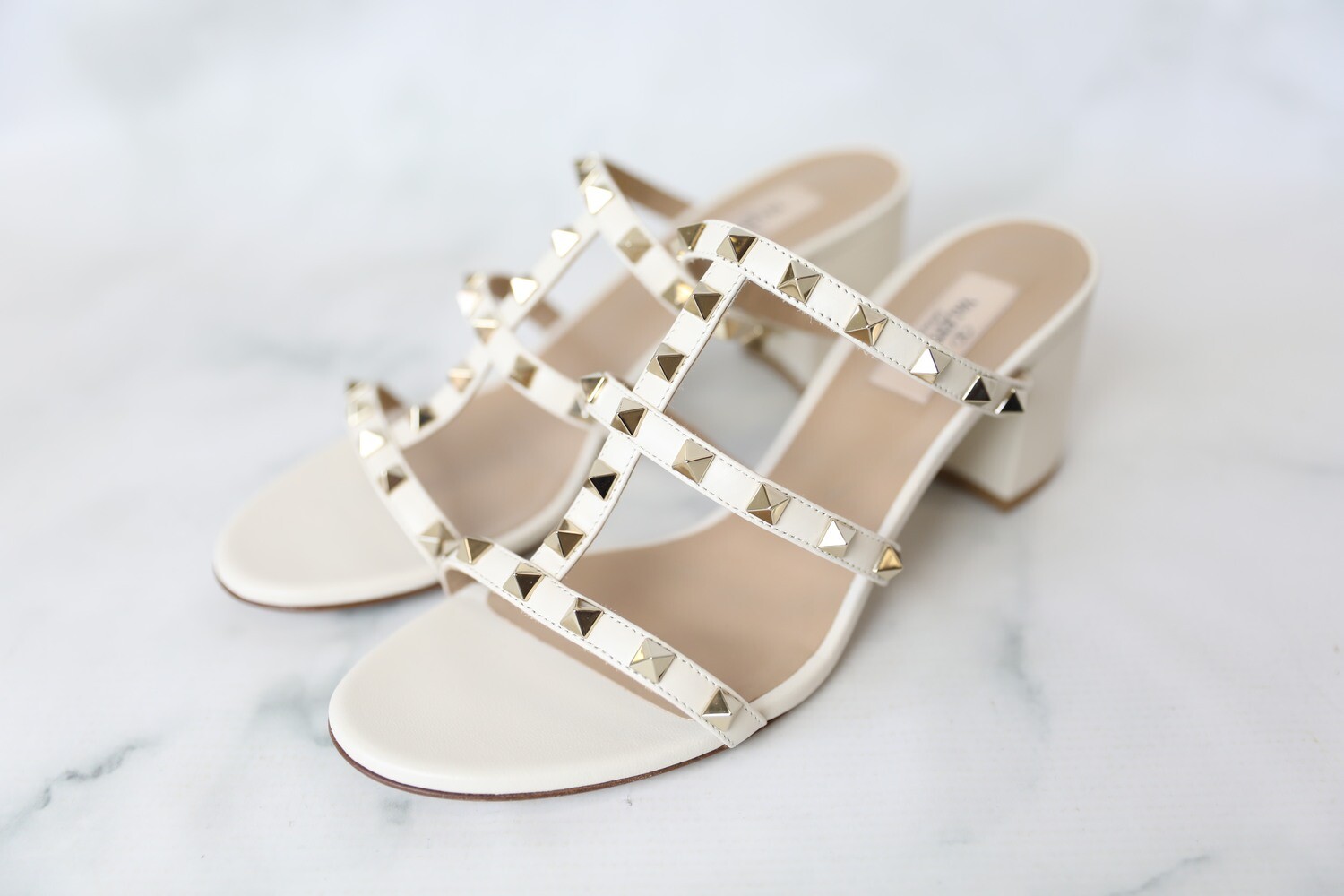 Valentino Garavani | Rockstud 115 Braided-satin Platform Wedge Sandals |  Womens | White Multi | MILANSTYLE.COM