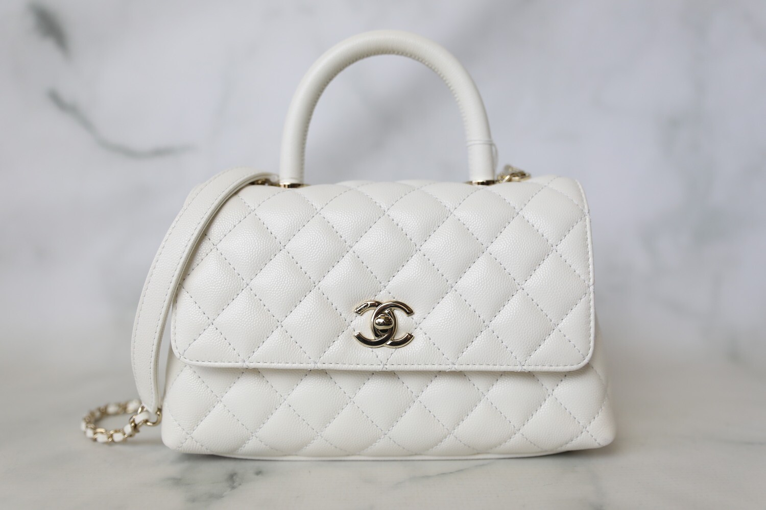 Chanel Beige Quilted Caviar Mini Coco Top Handle Pale Gold Hardware  Available For Immediate Sale At Sotheby's