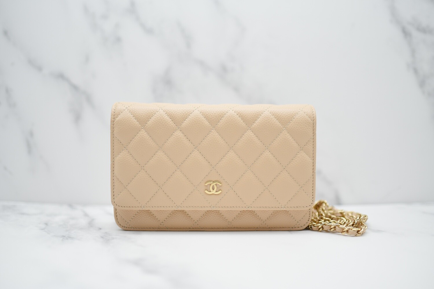 Chanel Wallet on Chain, Beige Clair Caviar Leather, Gold Hardware, New in  Box GA003