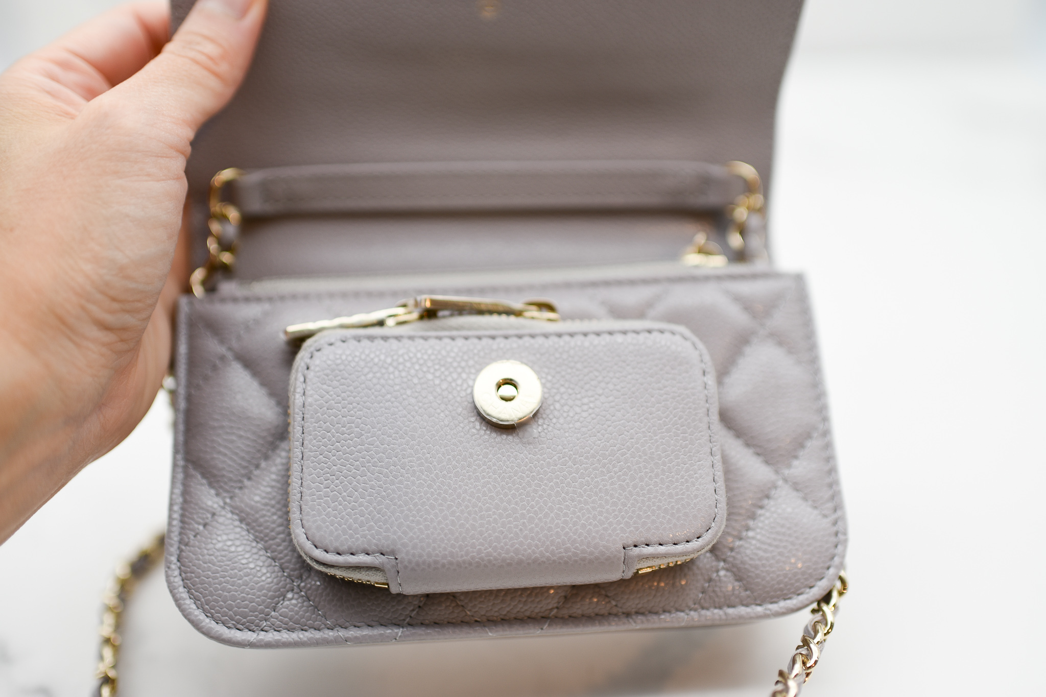 Chanel Business Affinity Clutch with Chain Flap, Gray Caviar Leather with Gold  Hardware, New in Box GA001