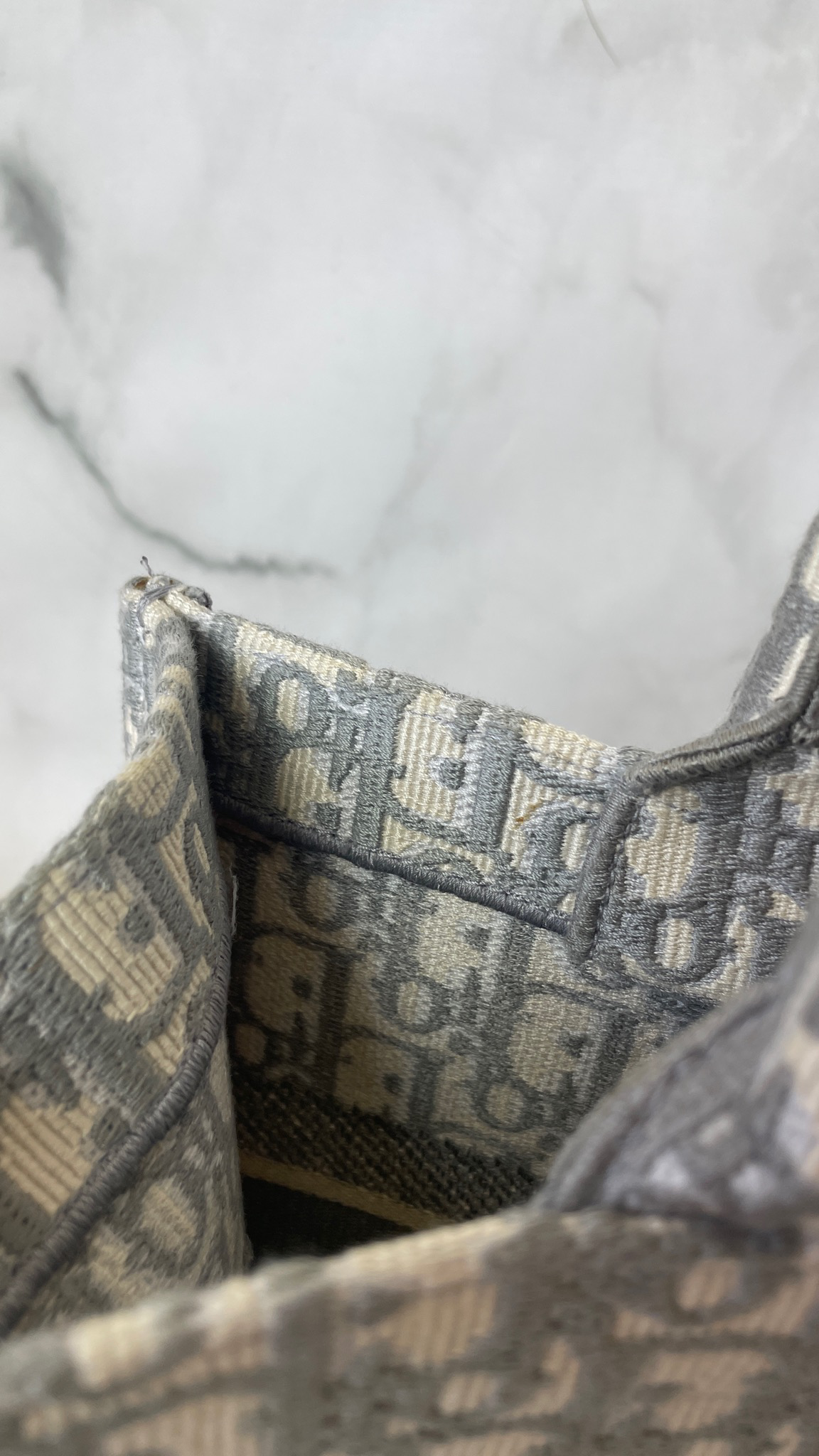 Christian Dior Oblique Book Tote Medium Bag Canvas Navy M1296ZRIW 90190476