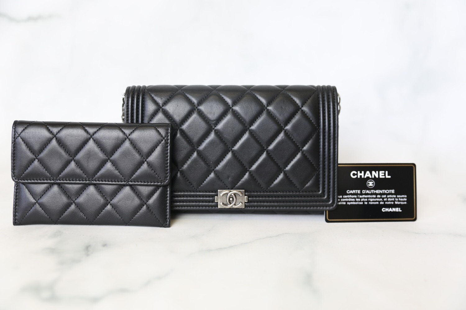 Chanel Boy Wallet on Chain, Black Lambskin With Ruthenium Hardware,  Preowned in Box WA001 - Julia Rose Boston