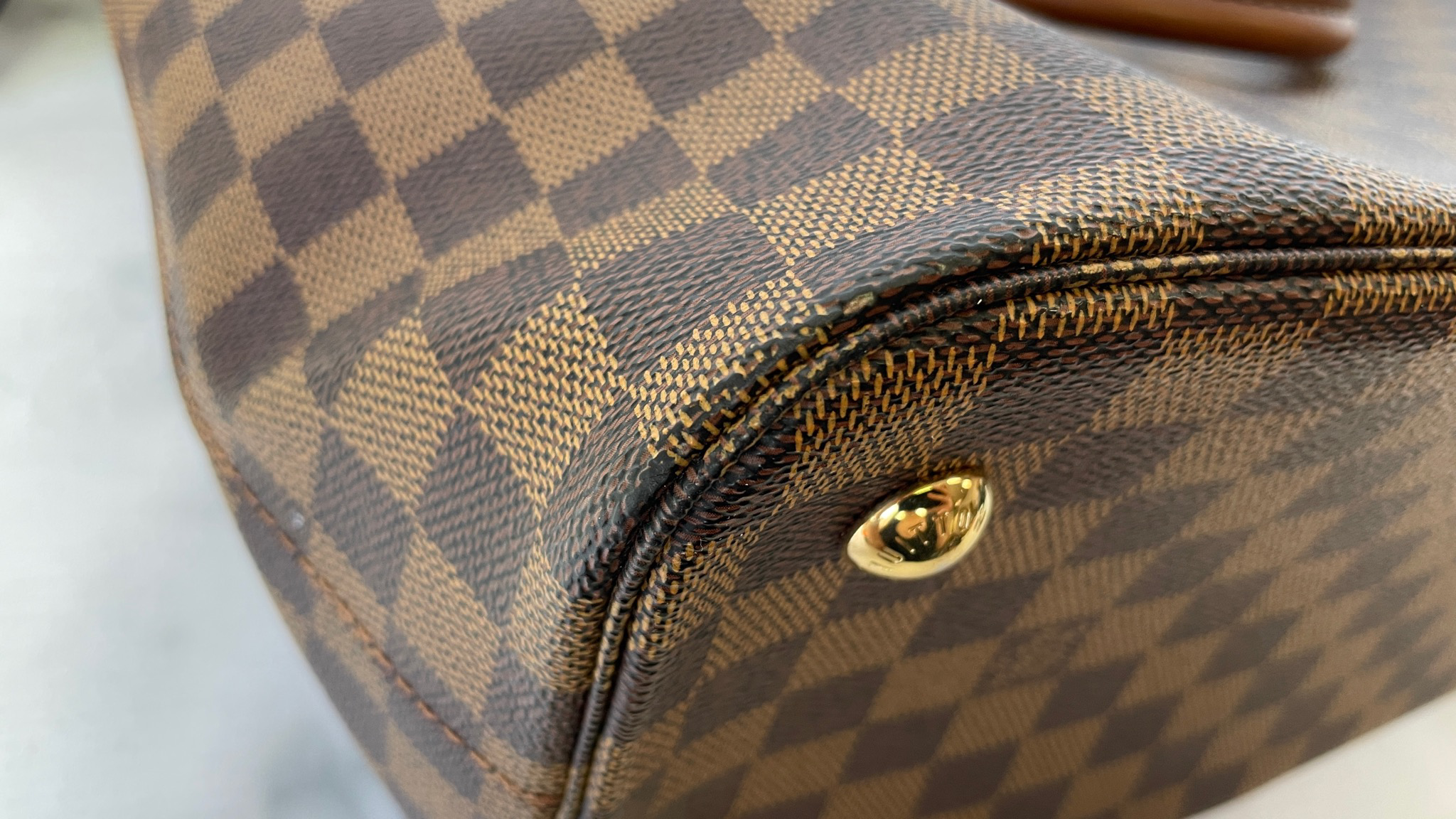 Louis Vuitton Damier Ebene Coated Canvas Belmont MM Gold Hardware, 2021  Available For Immediate Sale At Sotheby's