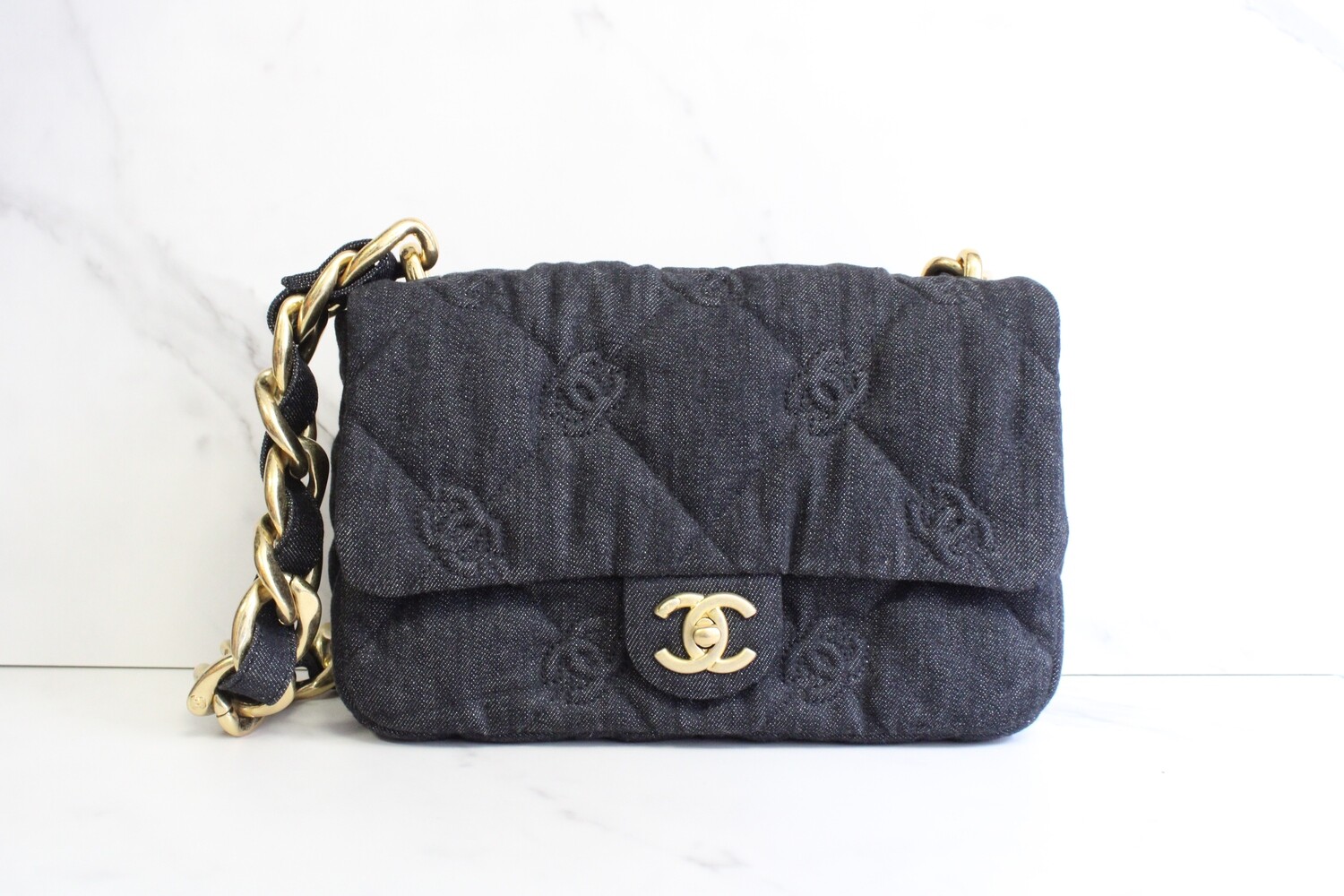 Chanel Seasonal Flap, 22S Funky Town, Denim, Gold Hardware, New in Box