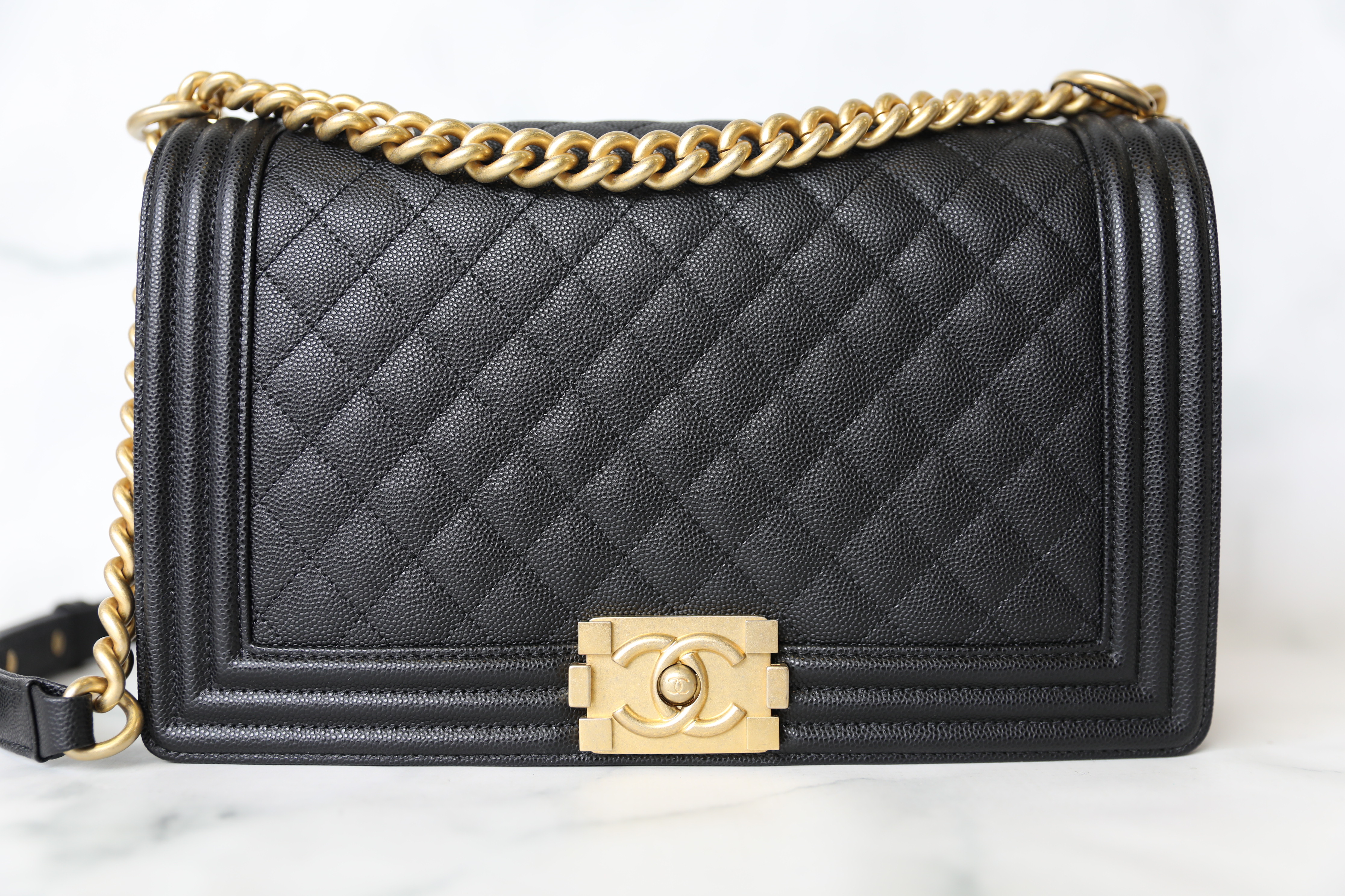 Chanel Hobo Bag Small, Black Caviar Leather with Gold Hardware, New in Box  WA001