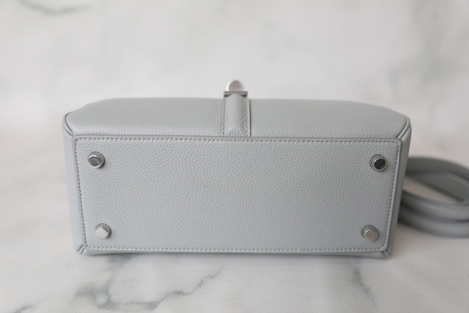 Celine 16 Small, Grey Blue Grained Calfskin with Silver Hardware