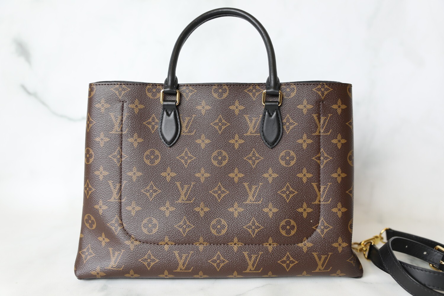 Louis Vuitton Flower Tote, Monogram with Black, Preowned in Box WA001