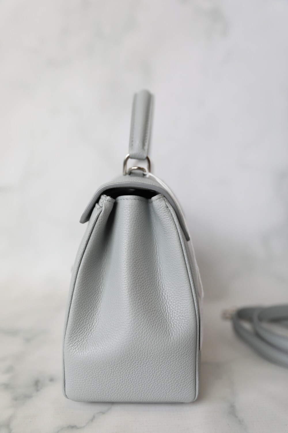 Celine 16 Small, Grey Blue Grained Calfskin with Silver Hardware