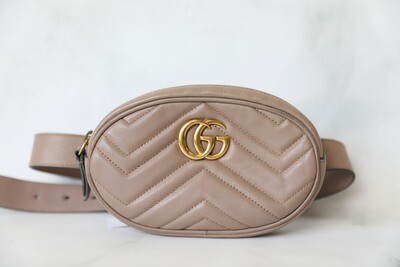 Gucci Marmont Belt Bag, Nude, Size 75 Preowned No Dustbag WA001