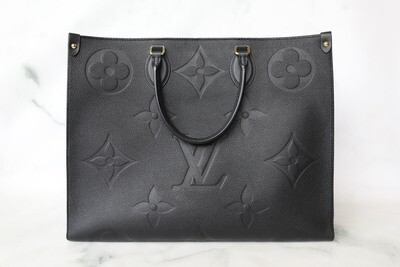 Louis Vuitton OnTheGo GM, Black Empreinte Leather, Preowned in Box WA001