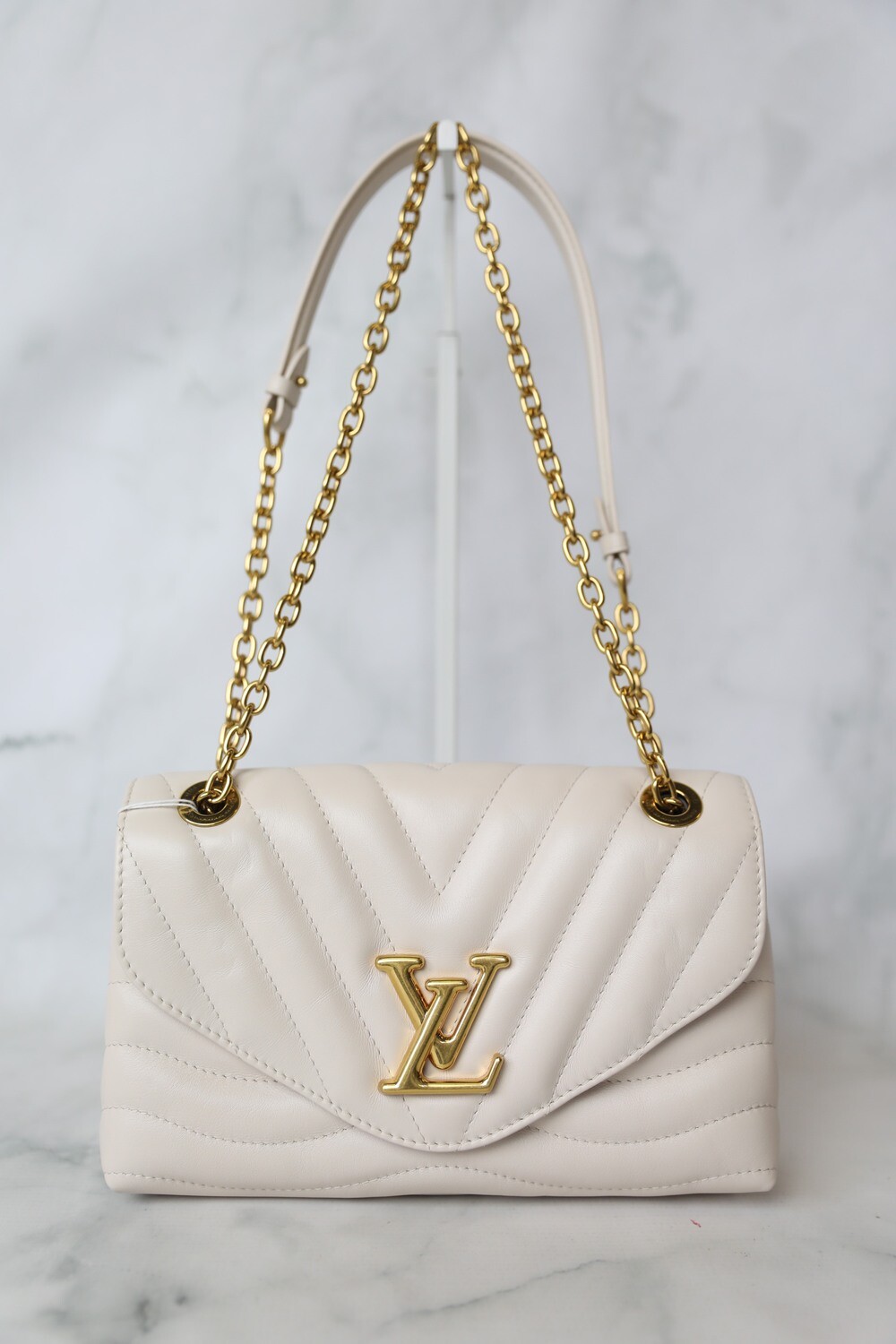Louis Vuitton New Wave Flap, White with Gold Hardware, Preowned in