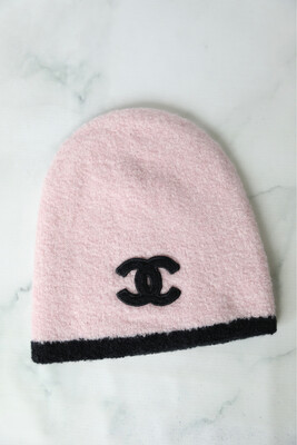 Chanel Beanie Hat, Pink and Black, New in Box WA001