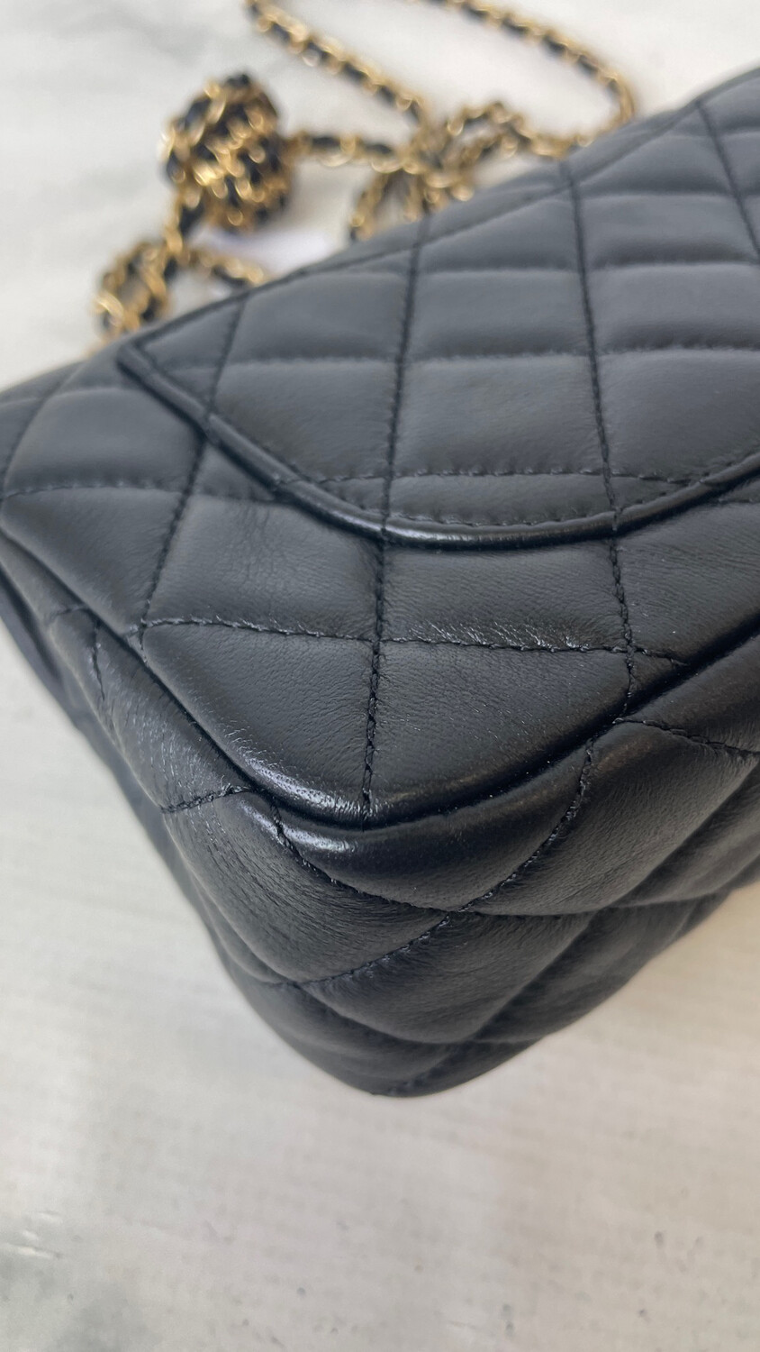 Chanel Coco Crush Mini Rectangular, Black Lambskin with Gold Hardware, New  in Box WA001