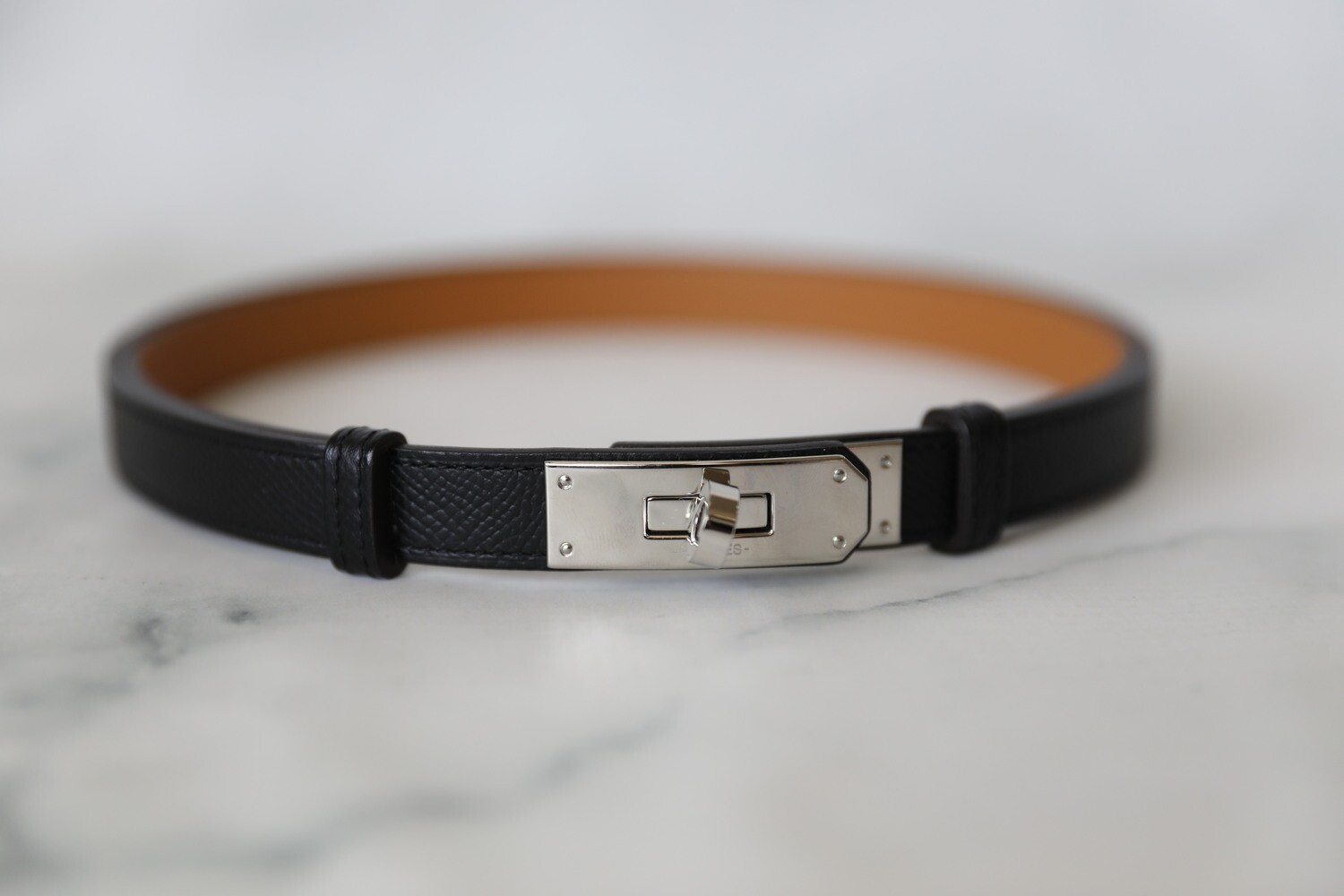 Hermes Kelly Belt, Black, Adjustable Size, New in Box WA001