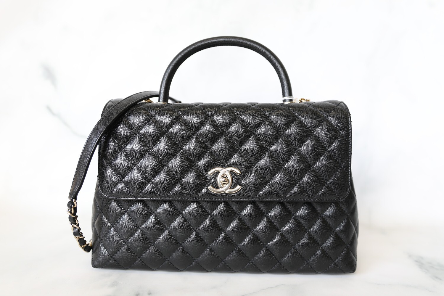 Chanel Coco Handle Large, Black Caviar with Gold Hardware, Preowned in Dustbag WA001