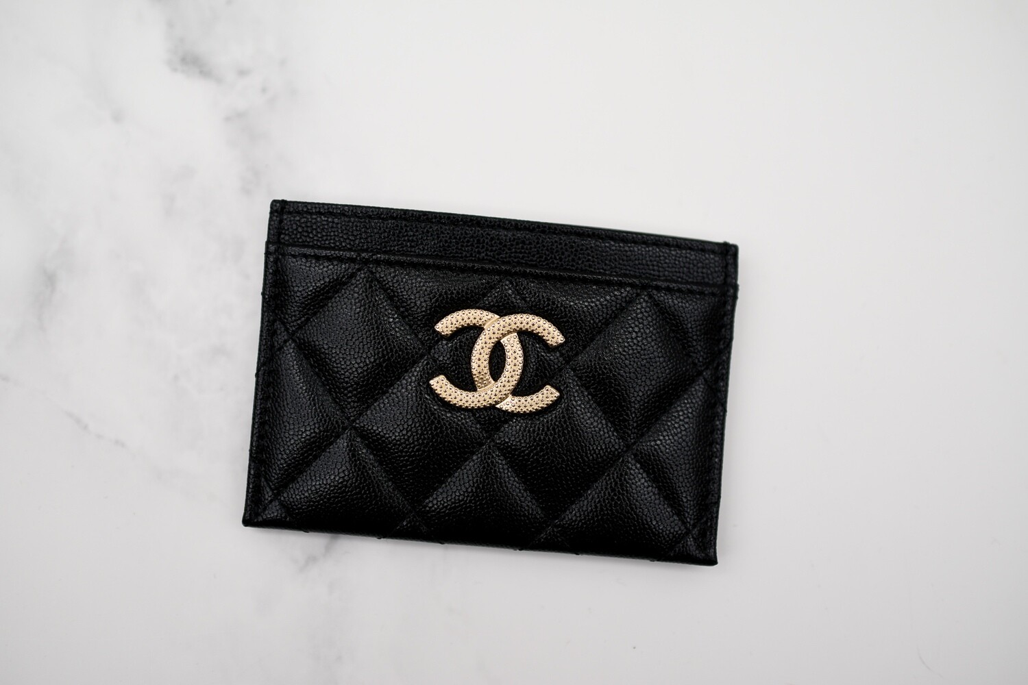 Chanel Classic Credit Card Slip Case Holder in Quilted Black Caviar with  Gold Hardware - SOLD
