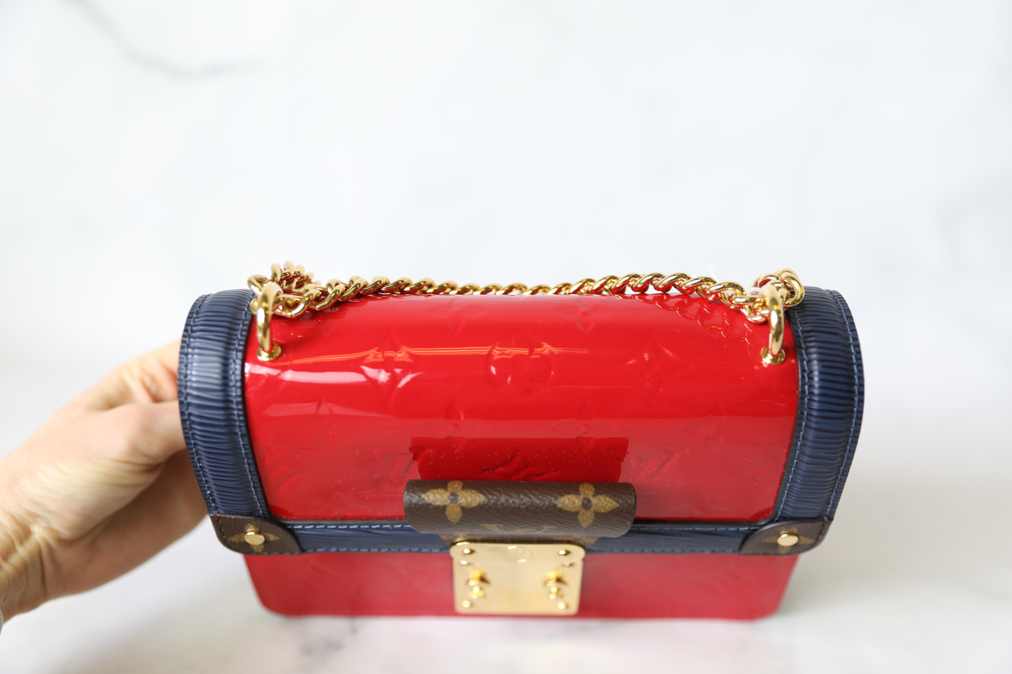 Louis Vuitton Wynwood Red Vernis and Blue Epi Leaher - Luxury Shopping