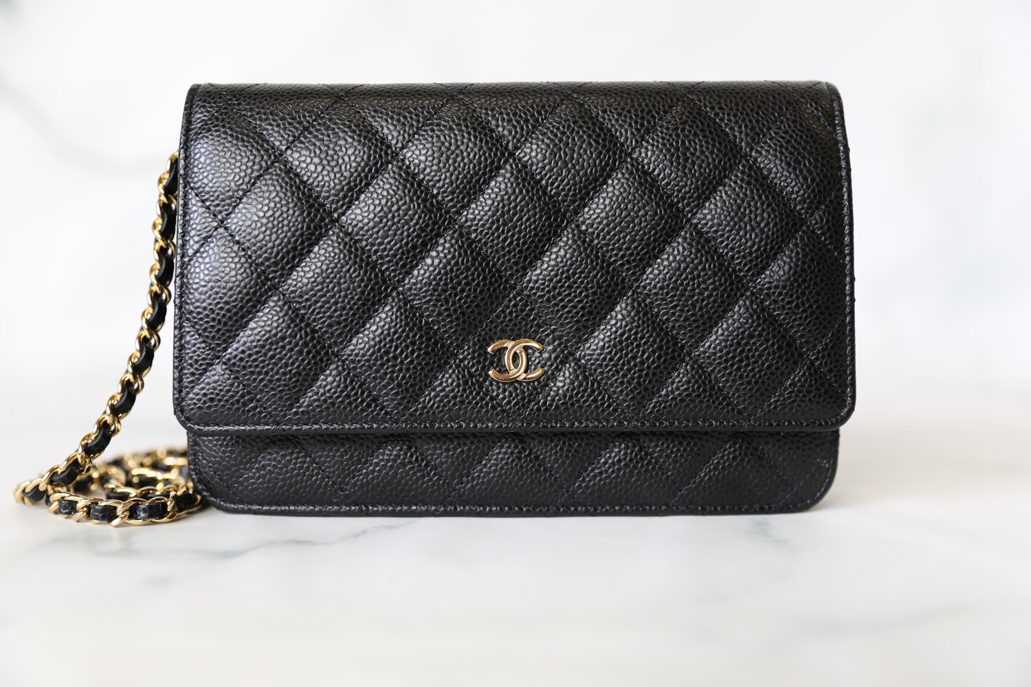Chanel Classic Wallet on Chain, Black Caviar with Gold Hardware