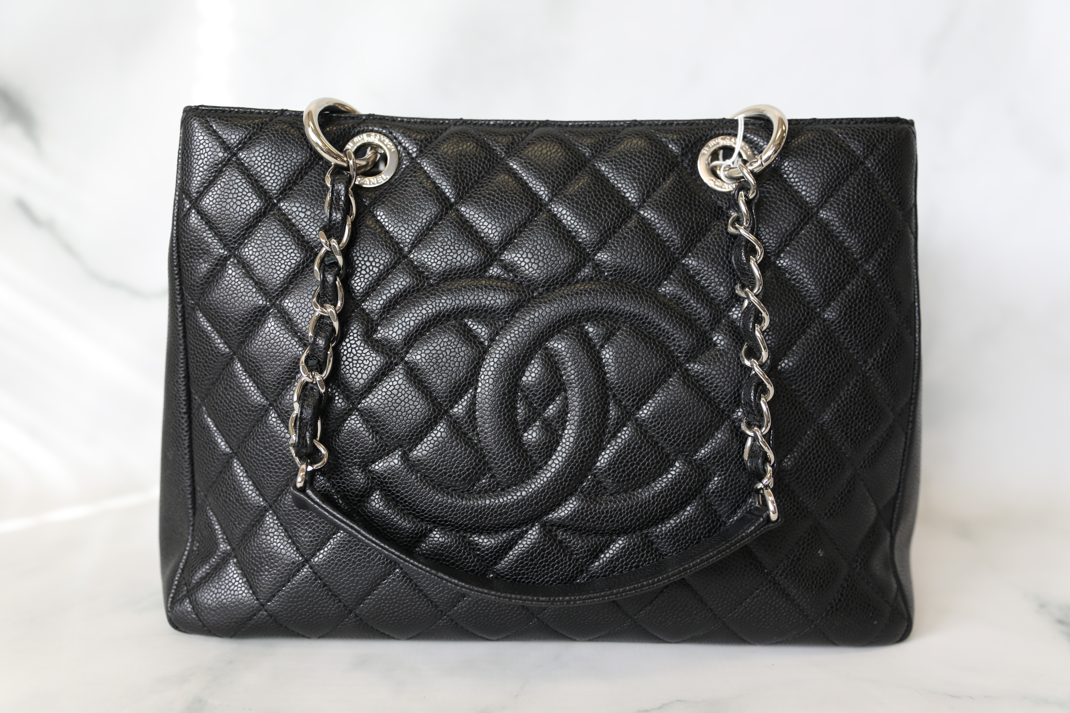 Chanel Grand Shopping Tote GST, Black Caviar with Silver Hardware