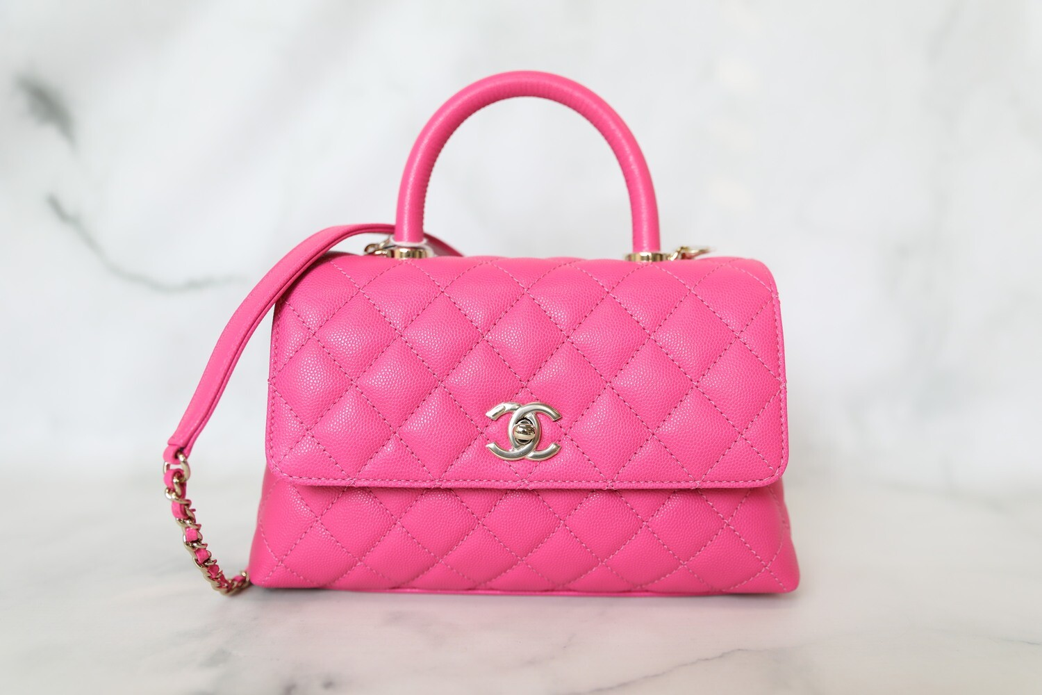 Chanel Pink 2023 Mini Coco Handle Bag Small