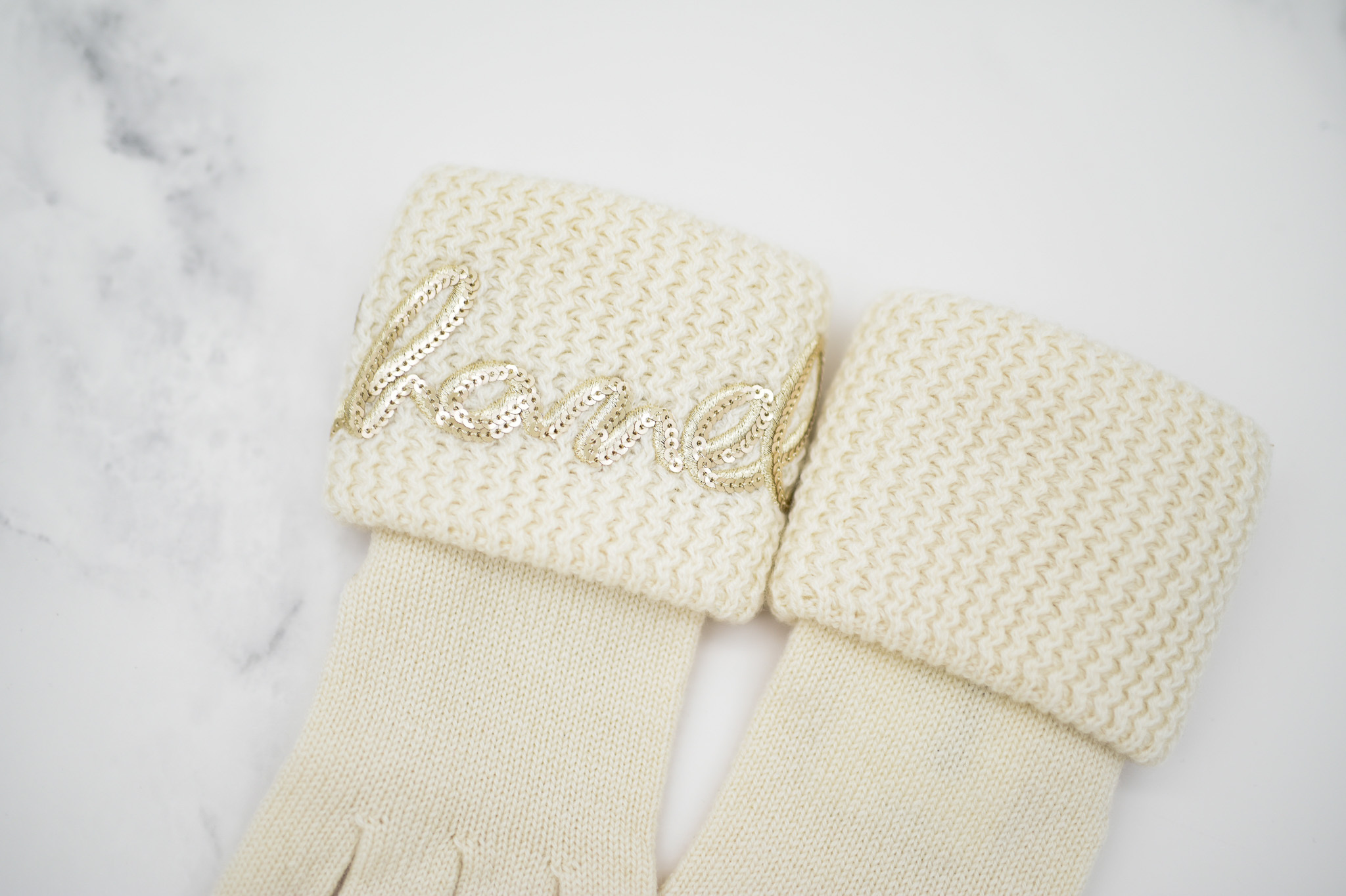 Chanel Neutrals Cashmere CC Knit Gloves