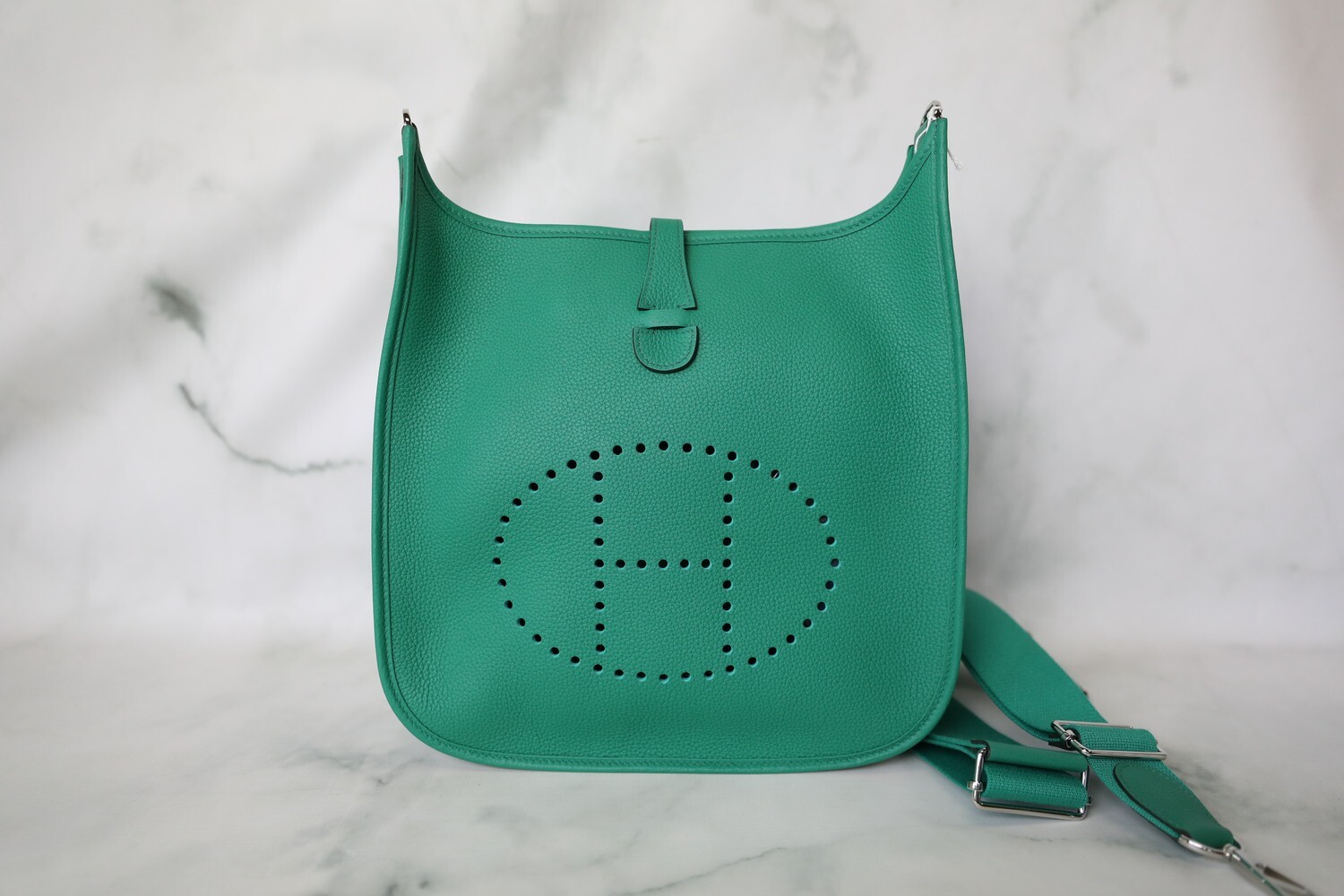 Hermes Evelyne PM, Green with palladium Hardware, New in Box WA001
