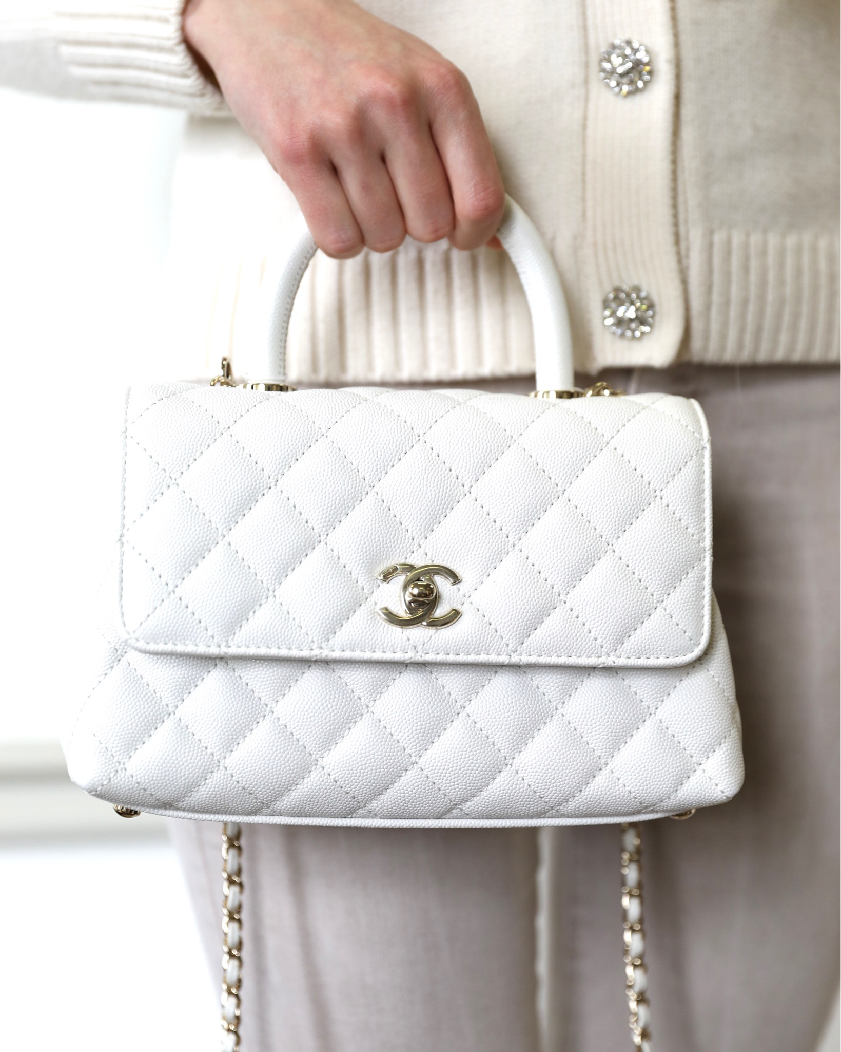Chanel Mini Coco Handle Bag - White Handle Bags, Handbags - CHA829931