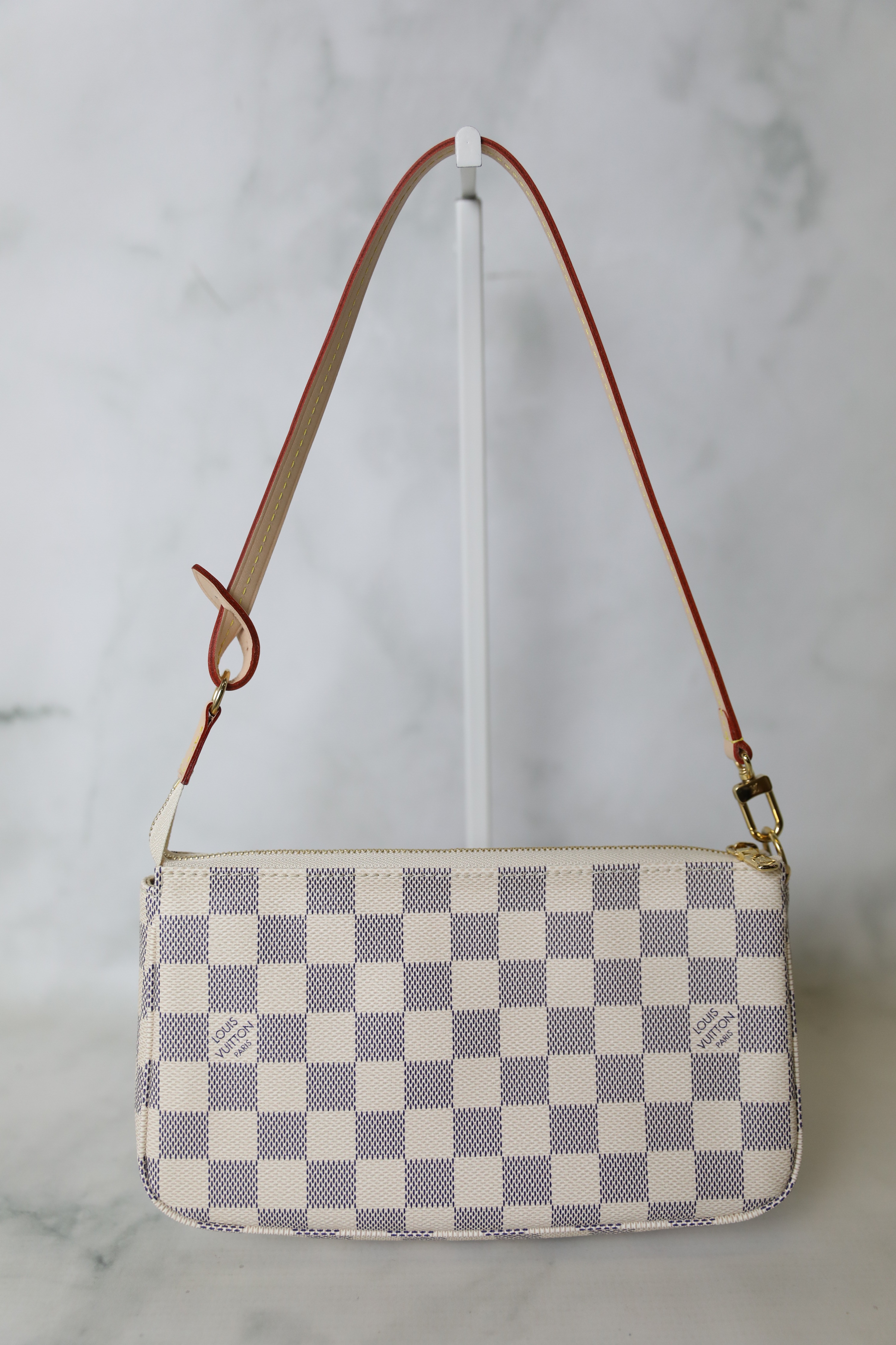 Louis Vuitton Pochette Accessories White Damier Azur Bag – Debsluxurycloset