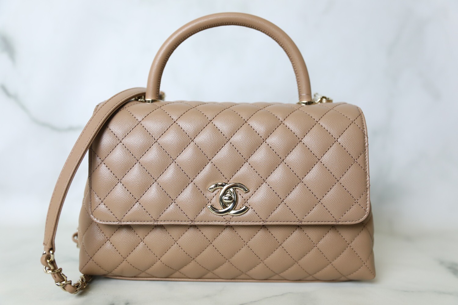 Chanel Coco Handle Medium, Dark Beige with Gold Hardware, New in Box WA001  - Julia Rose Boston