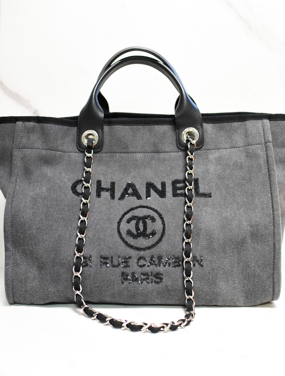 Chanel Deauville Large 17B Denim, Preowned in Dustbag