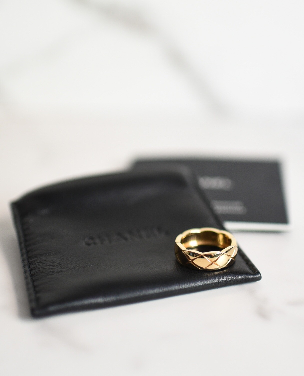 Chanel Coco Crush Ring, Gold, Size 57, Preowned in Dustbag