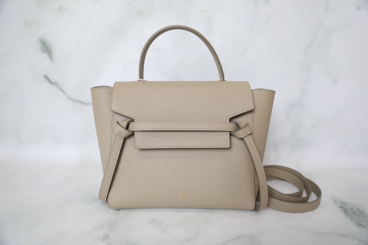 Celine Belt Bag Micro Taupe Beige Preowned in Box WA001