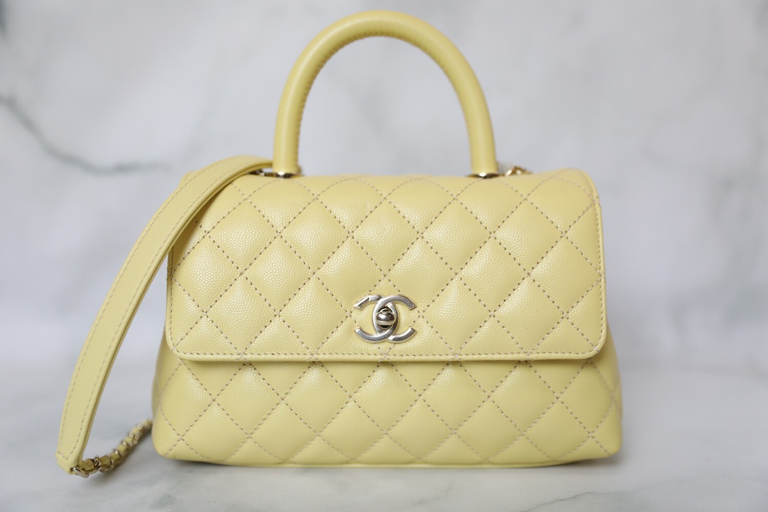 Chanel Coco Handle Small, Yellow Caviar with Gold Hardware, New in Box WA001