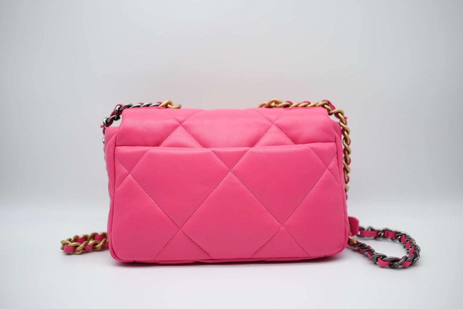 Chanel 19 Small, 22K Hot Pink Lambskin, New in Box MA001