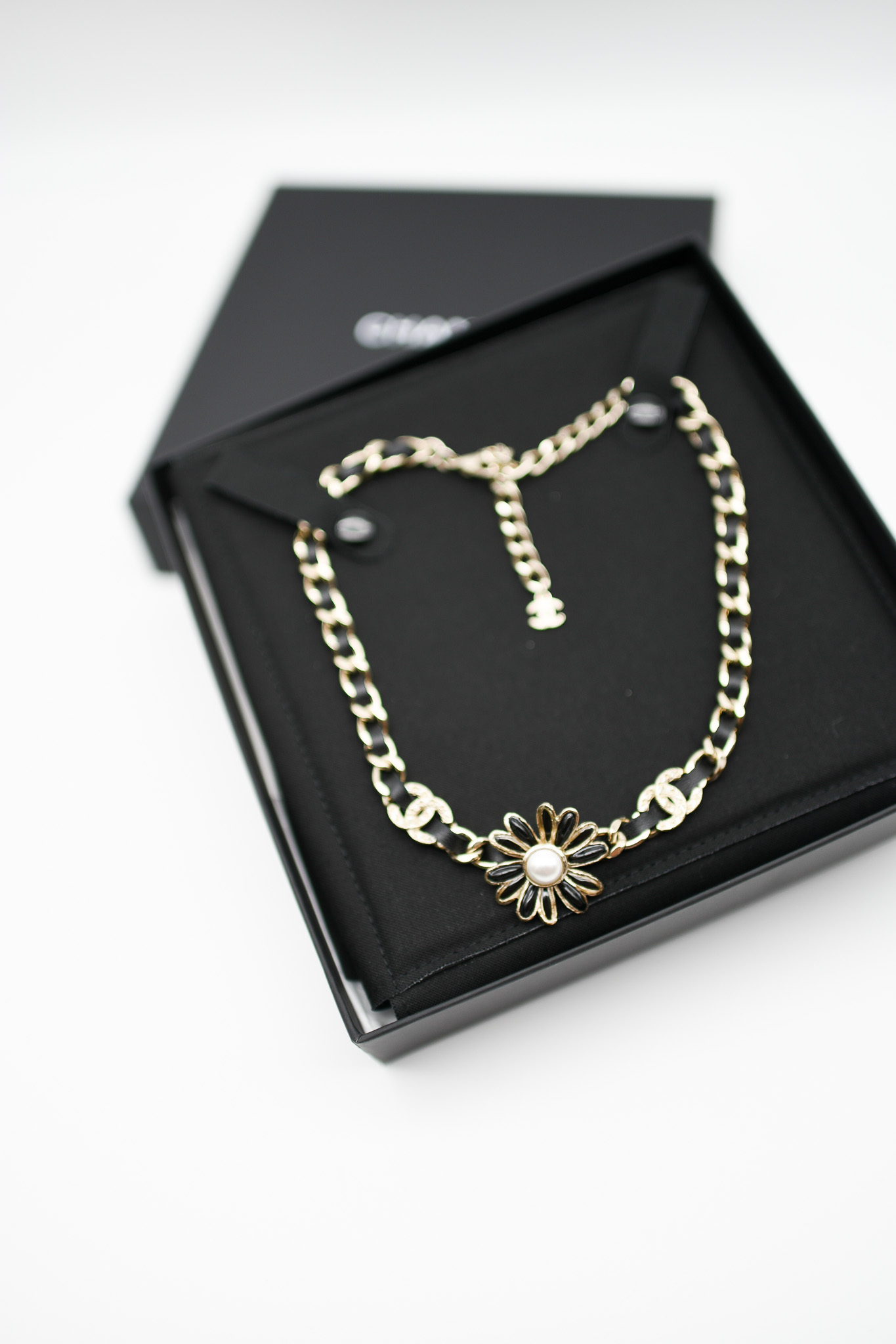 Chanel Jewelry Headband/Necklace CC Choker with Black Leather, Gold Tone,  New in Box GA001 - Julia Rose Boston
