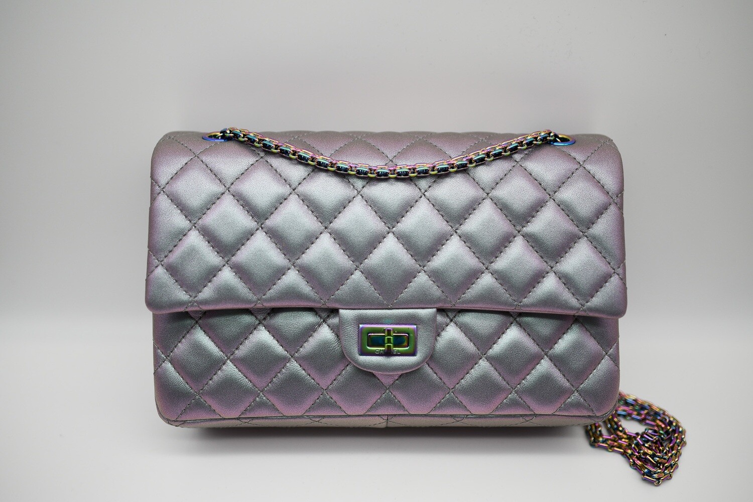 Chanel Mermaid Reissue 226, Iridescent Goatskin with Rainbow Hardware, Like  New in Box GA006