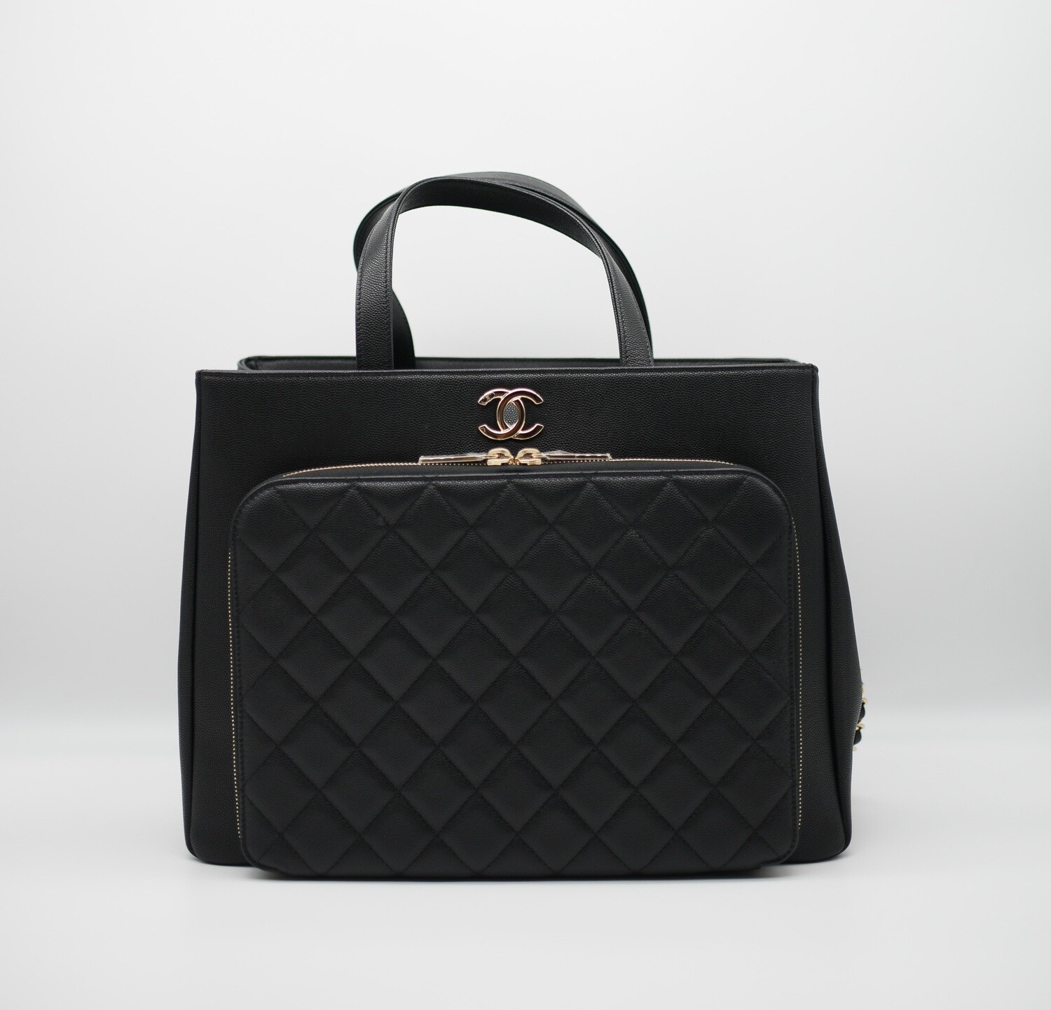 Chanel Business Affinity, Small, Black Caviar Leather with Shiny Gold  Hardware, Preowned in Box
