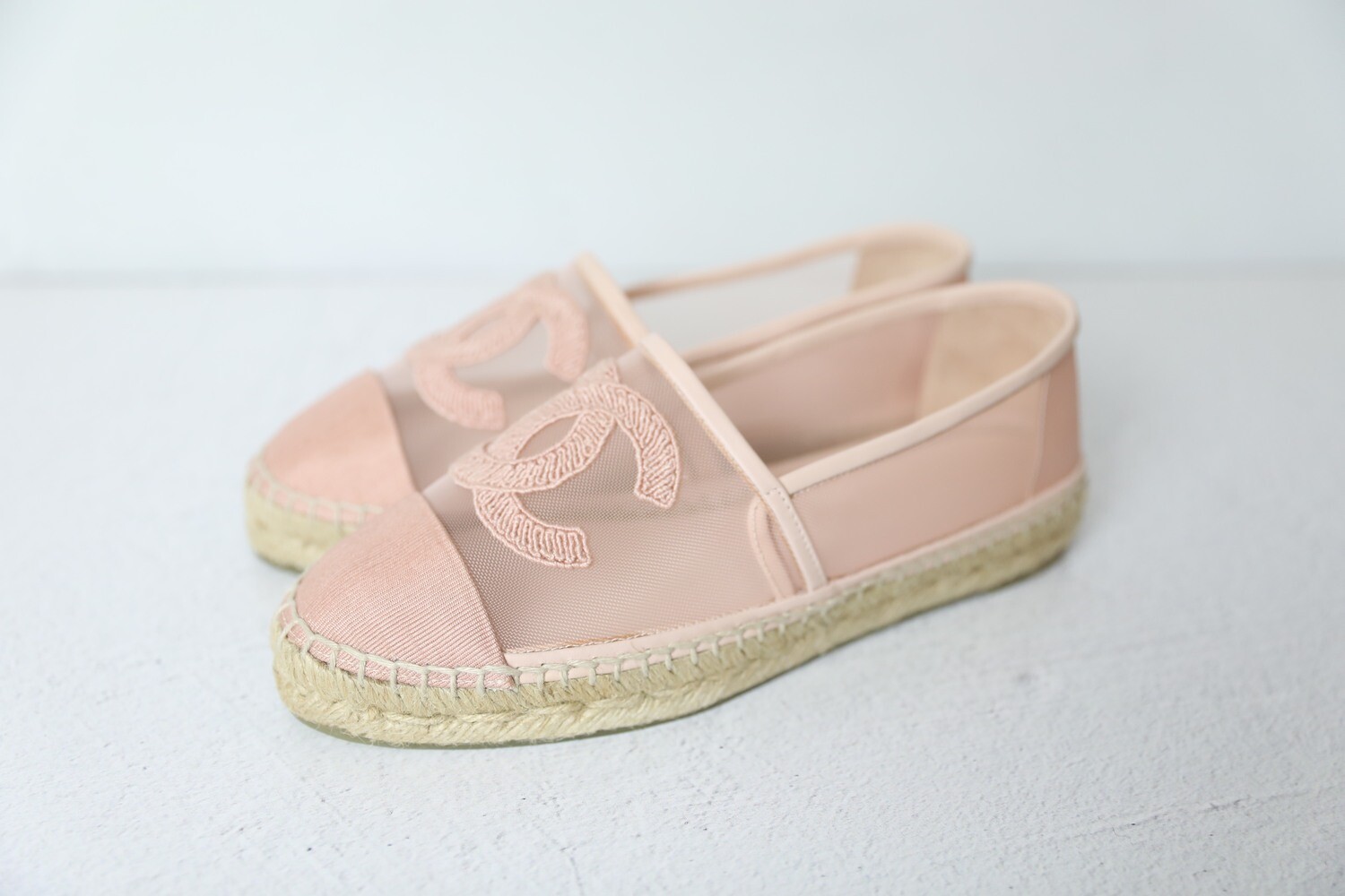 Chanel Espadrilles, Pink Mesh, Size 37, New in Box WA001