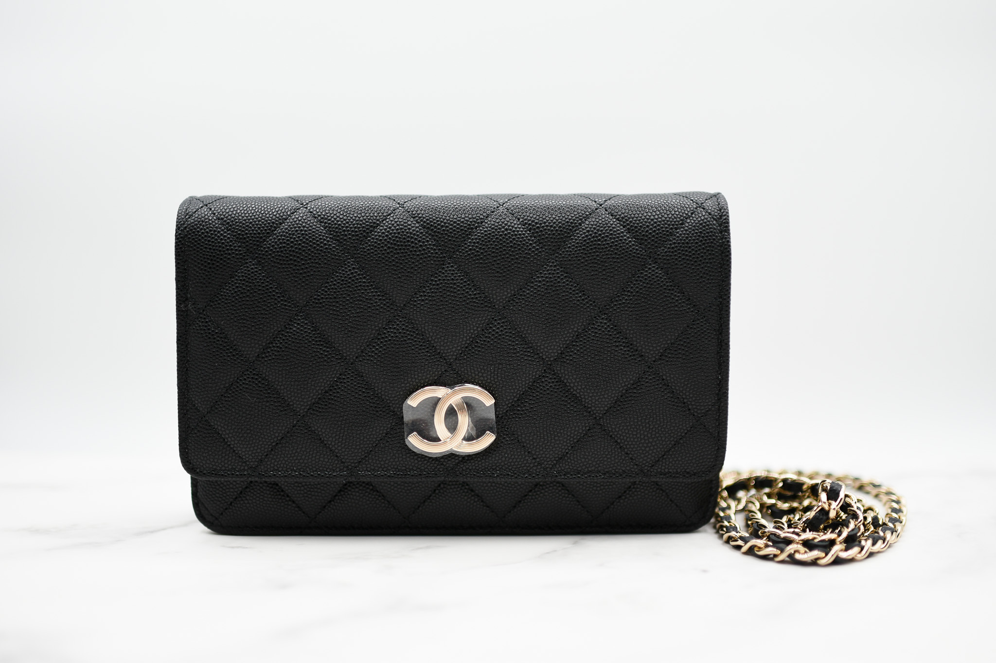 Chanel Wallet on Chain (Large CC), Black Caviar with Light Gold Hardware,  New in Box - Julia Rose Boston