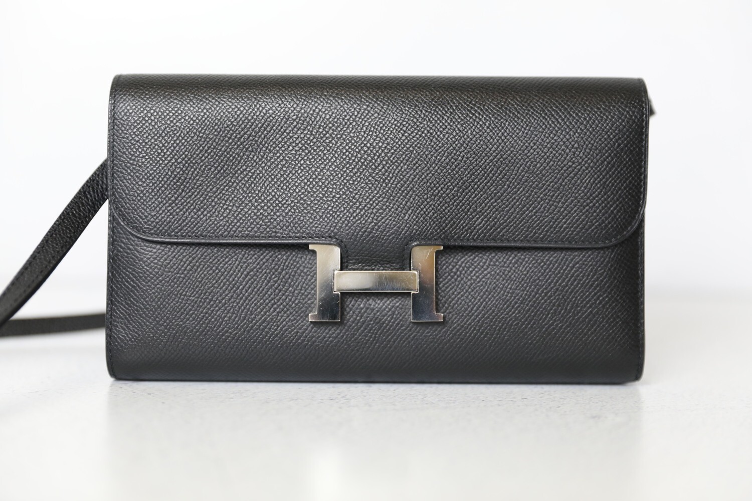 Hermes Constance To Go, Black Epsom with Palladium Hadrware, Preowned in Box WA001
